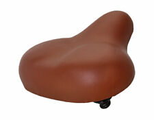 NEW GENUINE VINYL BEACH CRUISER LARGE SADDLE BICYCLE SEAT 285 IN BROWN. picture