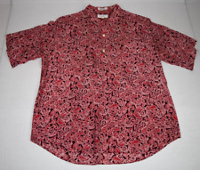 Yves Saint Laurent Shirt VTG 90s Psychedelic Red Black Floral Rayon Shirt M/M picture