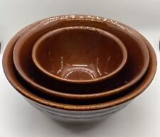  Mar-Crest Stoneware Brown Mixing Bowls 8