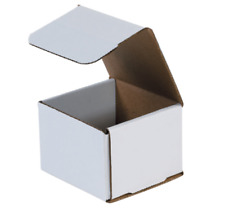 1-200 CHOOSE QUANTITY 4x4x4 Corrugated White Mailers Packing Boxes 4