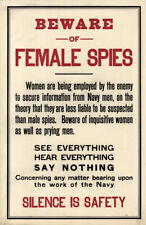 Beware of Female Spies Vintage World War Propaganda Poster 11x17 picture