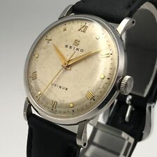 OH serviced, Vintage 1956 SEIKO UNIQUE J13002 Hand-winding Watch Japan #1461 picture