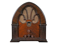Antique Original Philco Model 90 Baby Grand Walnut Burl Cathedral Tube Radio picture
