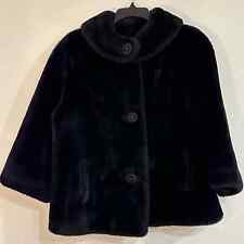 Vintage 50s Marshall Fields Black Borgana Faux Fur Coat, Women’s Size Medium picture
