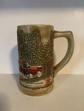 Vintage 1980's Budweiser Champion Clydesdales Holiday Ceramarte Mug Beer Stein picture