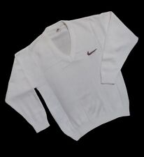 VTG RARE 80s Nike Made In US Mens Lightweight Sweater Size L V-neck Jumper Retro picture