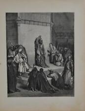 Antique Gustave Dore Religious Art Print 1880 David Mourning Absalom Christian picture