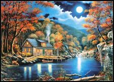 Moonlit Cabin - Counted Cross Stitch Patterns - Color & BW Symbols picture