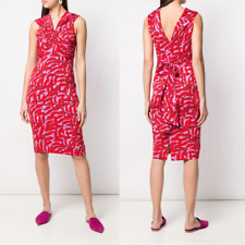 $468 NWT Diane Von Furstenberg Delphine Dress Sz 4 Windsor Palm Bubblegum E18 picture