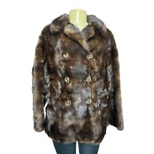 Vintage Georges Kaplan Double Breasted Dark Brown Fur Coat picture