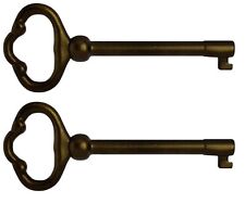 KY-2AB Antique Brass Plated Hollow Barrel Skeleton Key (Pack of 2) picture