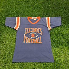 Vintage 70s University-of Illinois Varsity Shirt S/M-Short 19x25 Faded Navy-Blue picture