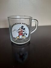 Anchor Hocking Vintage 1937  Magician Mickey Mouse Disney Glass Coffee Mug  picture