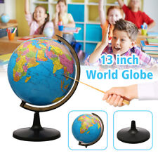 World Globe for Kids 13'' Desk Classroom Decorative Blue Globe w/ Stand Gift USA picture