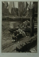 Ferdinand Schmutzer (1870-1928) Fisherman in the Small Harbour - No. 30/50 picture