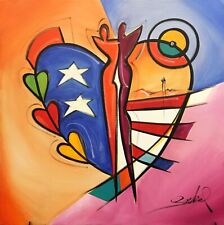 American Harmony by Alfred Gockel Original Acrylic on Canvas UNFRAMED Painting picture
