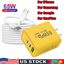 65W Fast Charging Double USB-C QC3.0 PD Wall Charger Power Adapter For Phone picture