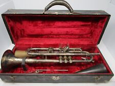 Antique J.W. York & Sons Silver Trumpet Grand Rapids MI Orig Case & Accessories picture