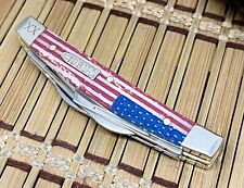 Case XX 2023 USA Natural Bone Red/White/Blue VINTAGE FLAG Small Congress Knife • picture