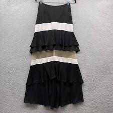 Duchess Co Womens Maxi Skirt Multicolor Tiered Sheer Ruffles Zip Malaysia Size S picture