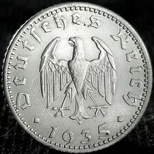 Nazi Germany *Beautiful* Genuine 3rd Reich WW2 50 Reichspfennig (Pfennig) Coin picture