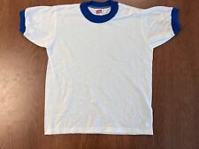 VINTAGE SOFFE SHIRTS BLANK RINGER T SHIRT YOUTH M USA 80S DEADSTOCK NEW NOS TEE picture