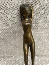 Vintage Bronze Abstract-Art Female Statue ~ Modern Art Figurine ~ Signed 