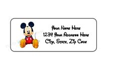 30 MICKEY MOUSE PERSONALIZED RETURN ADDRESS LABELS 1 in X 2.625 in picture