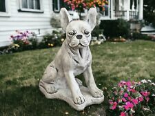 Realistic Boston Terrier Statue Concrete Dog Memorial Garden Pet Sculpture 15