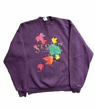 Vintage Jerzees Stowe Vermont  Pullover Sweatshirt Fall Maple Leaves Medium 1990 picture