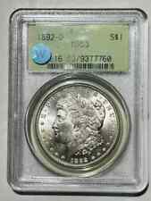 1892 O Morgan Silver Dollar PCGS MS-63 OLD GREEN HOLDER OGH Sight White picture