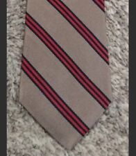Vintage Brittany House Tie Neck Tie Diagonal Stripe Gold/Red/Navy Blue picture