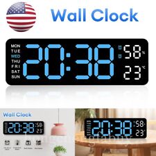 Large LED Wall Desk Clock Digital Display With Calendar Temperature Humidity US picture
