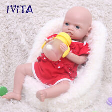IVITA 19'' Full Body Soft Silicone Girl Doll Lifelike Infant Kids Play Gift picture