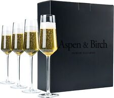 Modern & Classic Champagne Flutes,  Premium Crystal (6 oz) Glasses Set of 4 - 24 picture