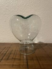 Vintage 8” Hand Blown Glass Hollow Heart Sculpture  picture