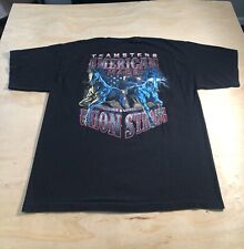 Vintage Teamsters Local 986 Men’s Black Union T Shirt Size 2XL Made In USA Horse picture