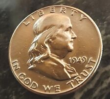 1949-P Vintage 90% Silver Benjamin Franklin Half Dollar circulated   BF216 picture