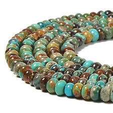 Natural Genuine Turquoise Smooth Rondelle Beads Size 4x6mm 15.5'' Strand picture