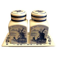 Delft Blue Holland Tea Caddy Jars With Under-Plate Hand Painted picture