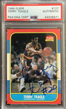 Terry Teagle Signed 1986 Fleer #107 Autographed Basketball Card PSA Authentic  picture