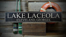 Custom Lake House City State Sign -Rustic Hand Made Distressed Wooden picture