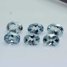 100% Natural Aquamarine 7x5mm Oval Faceted Calibrated Size Loose Gemstone 20 Pcs picture