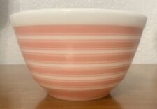 Vintage 1-1/2 Pint Pyrex Pink and White Rainbow Stripes Mixing Nesting Bowl 401 picture