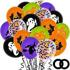 62Pcs Halloween Party Balloons Decorations, 12 Inch Black Orange Purple Green picture