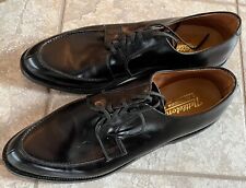 Vintage Nettleton black Leather Dress Shoes Apron Toe Derbies NEW NOS 10.5C picture