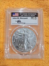 2016 W Burnished Silver Eagle  PCGS SP70 John Mercanti First Day Issue POP. 997 picture