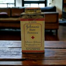 Vintage 1930s Johnson's Baby Powder Tin Shaker Talc 4 1/2 Oz. - Half Full picture