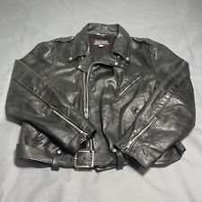 Vintage Brooks Jacket 52 TALON Zip Black Leather Motorcycle Made In The USA picture