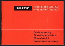Manual Instructions for Uher 4400 & 4200 Report Stereo, Multi Language picture